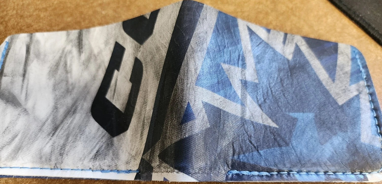 Winnipeg Jets Hockey Gear Wallet White with Blue & Black Interior. HFC