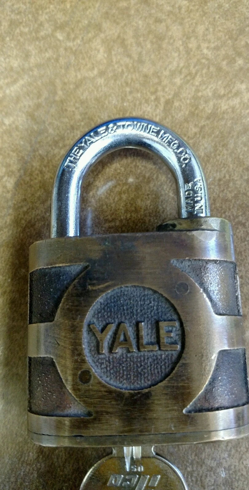 Vintage Yale padlock key included