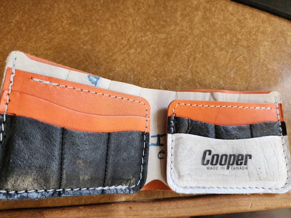 Cooper Hockey Gear Wallet Orange  with black & White Interior. HFC