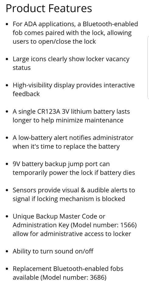 Hallowell Mini Locker 15" W 15"D 24 H With Electric ADA Master  Lock 3681
