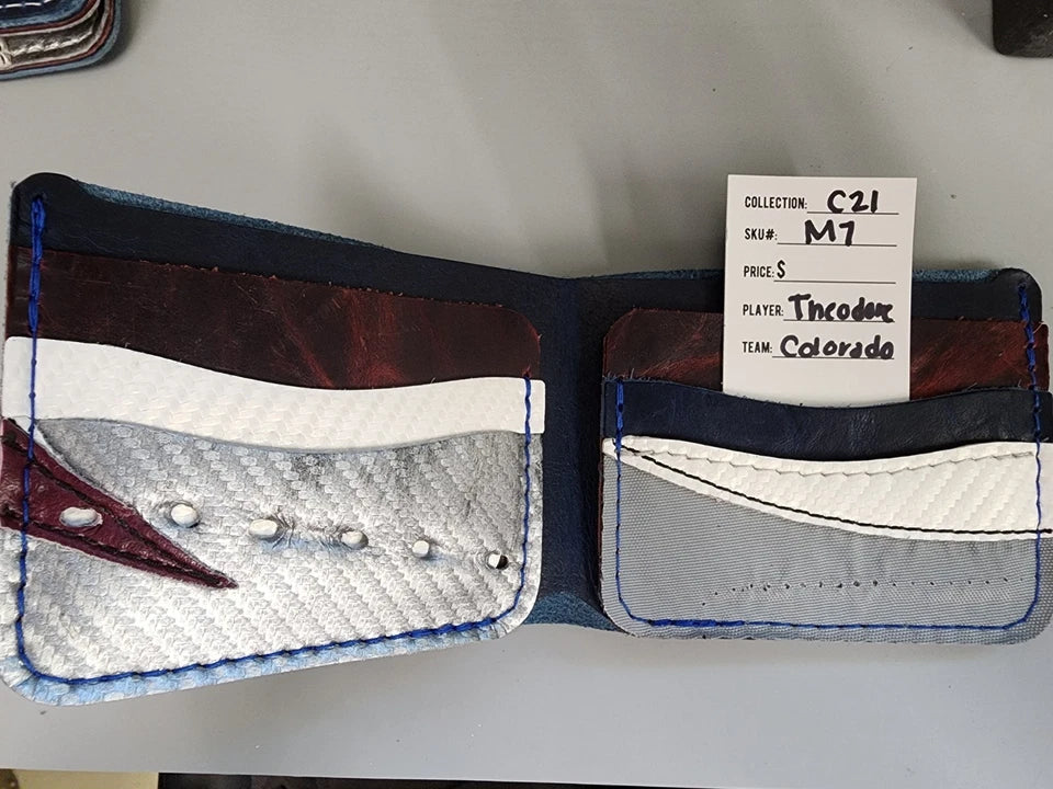 Colorado Avalanche Hockey Gear Wallet Blue Silver Burgundy Interior HFC Theodore