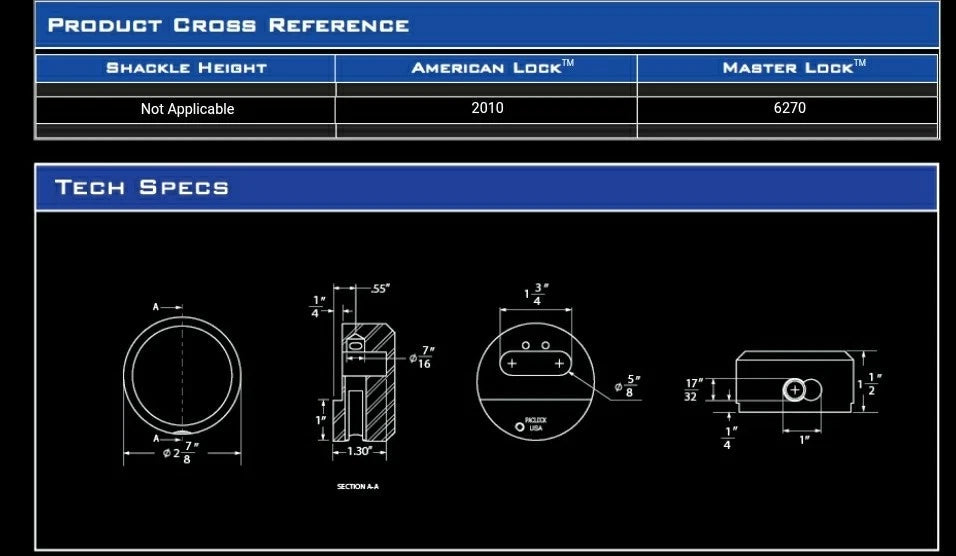 High Security hockey puck padlock PAC Lock
