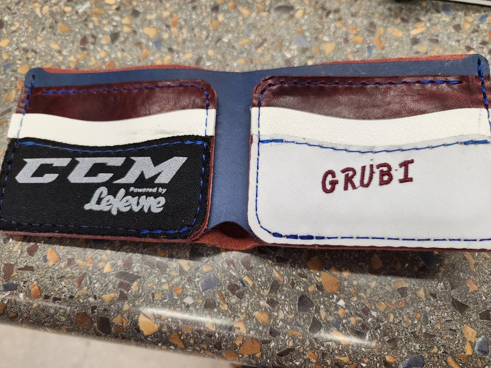 Colorado Avalanche Hockey Gear Wallet Burgundy White Black Interior HFC GRUBAUER