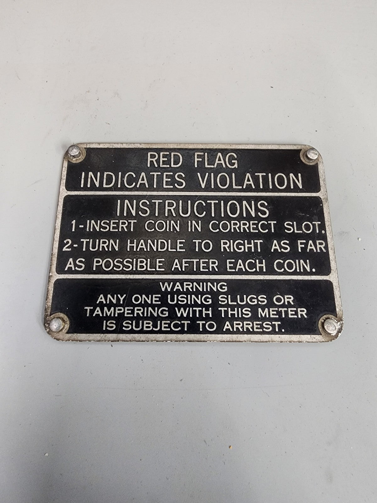 OEM Duncan Miller Parking Meter Model 50  Front Plate Signage