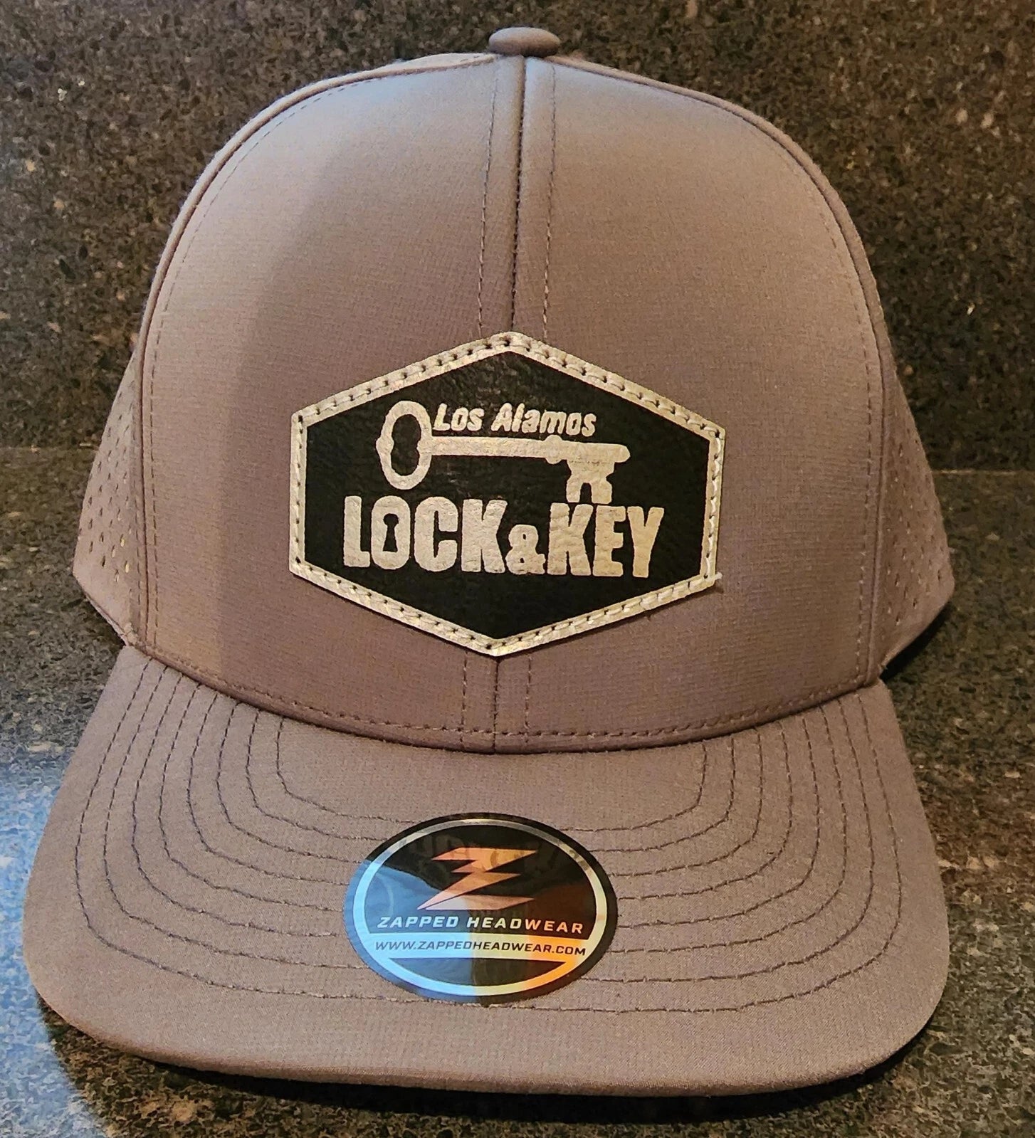 Lock & Key Leather Logo Hat
