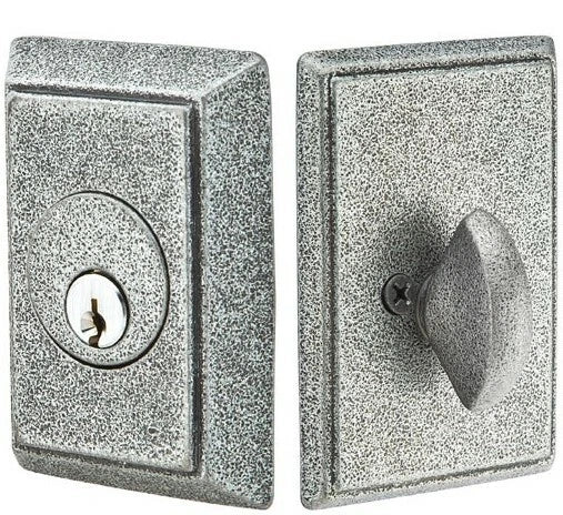 Emtek Single Deadbolt Satin Steel Finish Schlage Keyway 2 3/8 Backset NEW