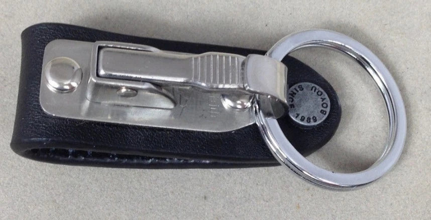 Genuine Leather Stainless steel Detachable Keychain Belt Clip key ring holder