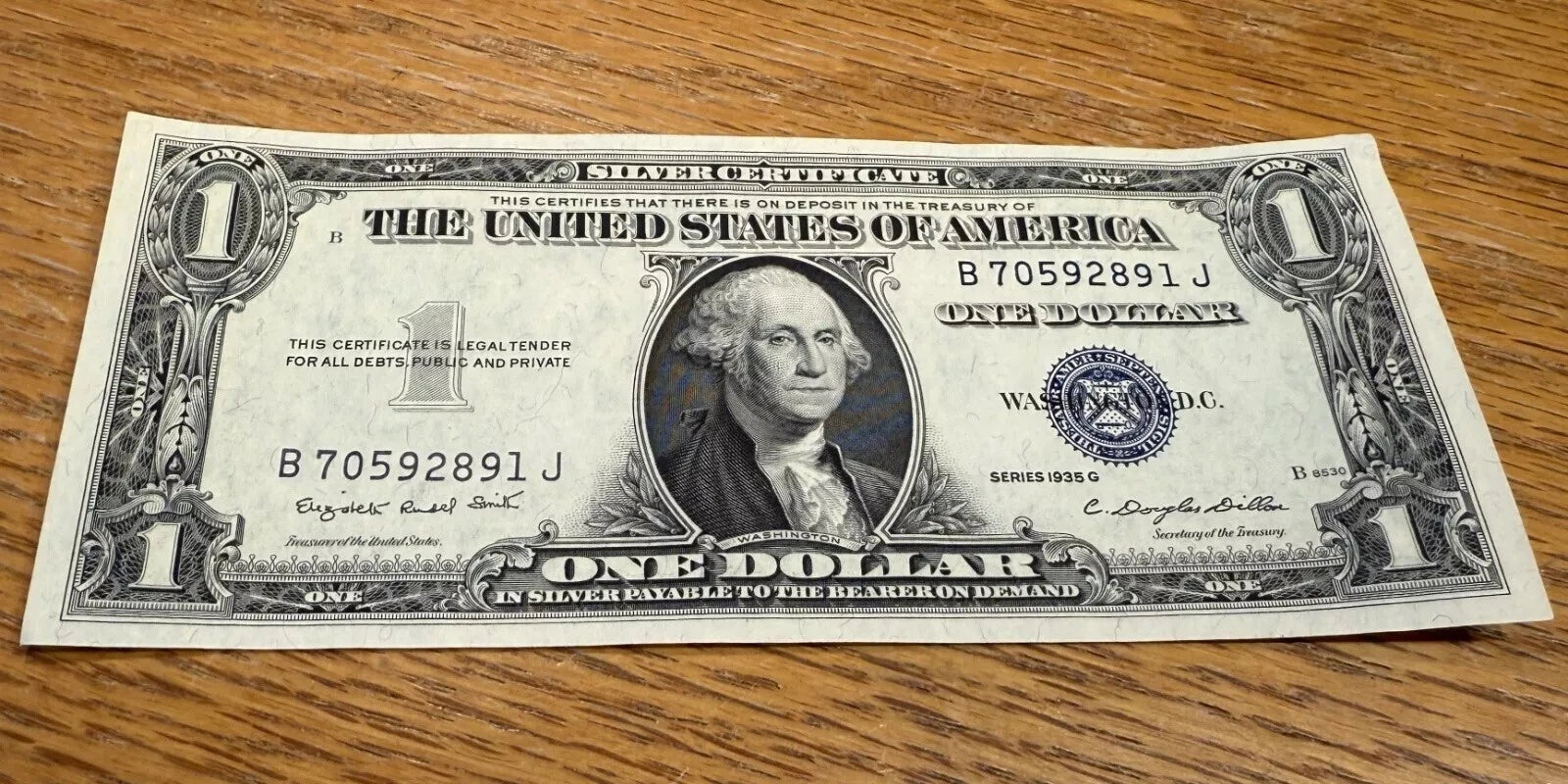 1935 G Silver Certificate One Dollar ($1) Bill CRISPY NEW UNCIRCULATED #2891