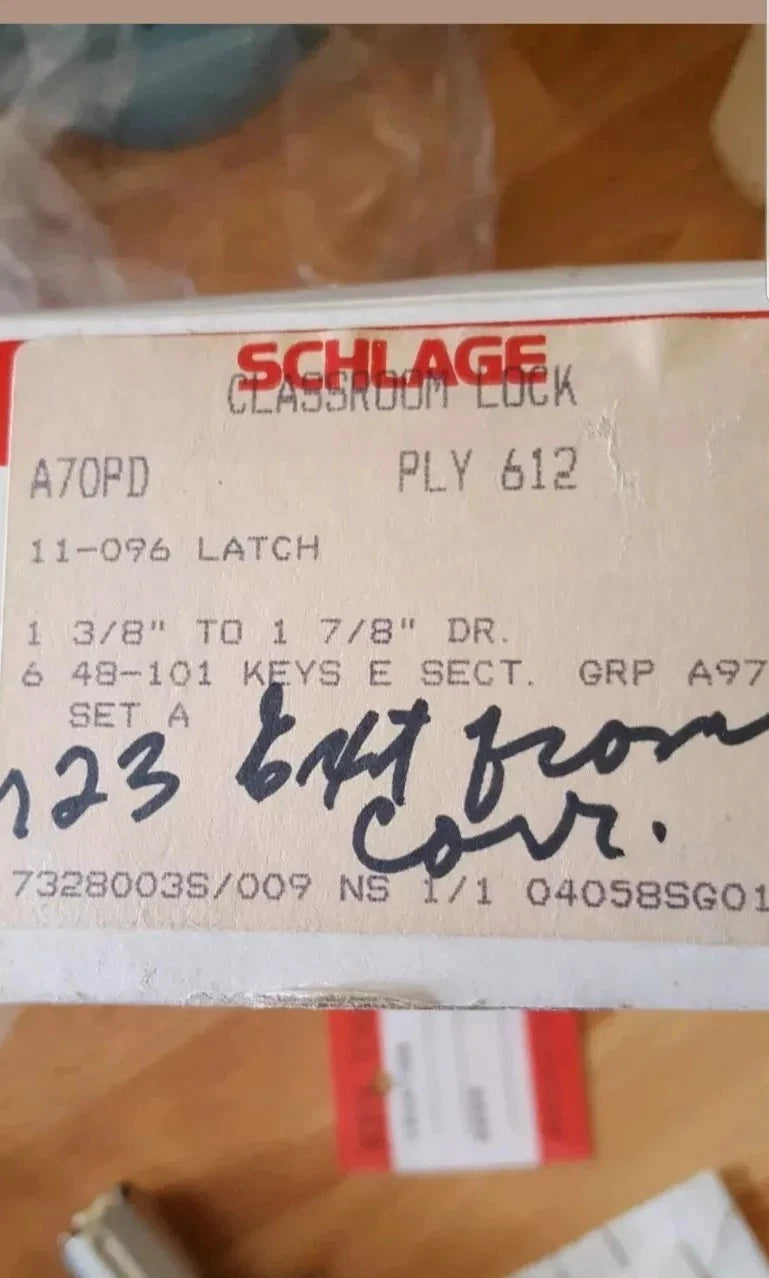 Vintage Schlage Classroom Function Knob 612 NIB