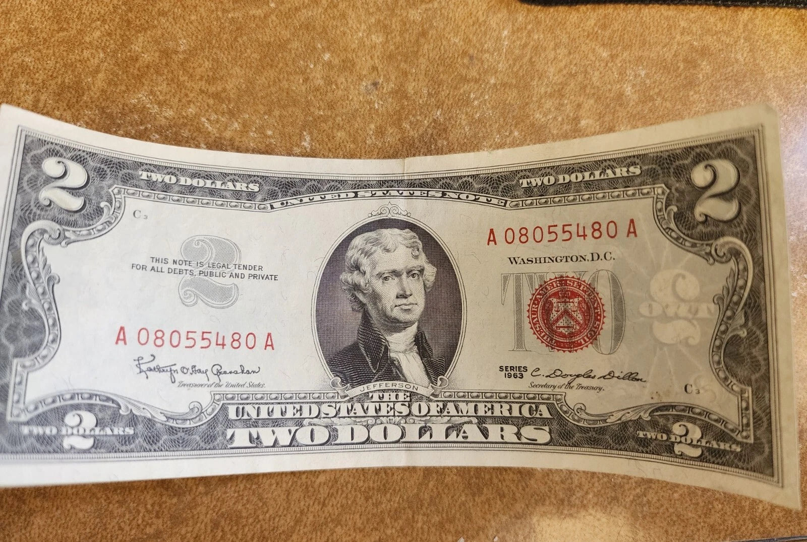 Series 1963 Red Seal United States $2 Bill