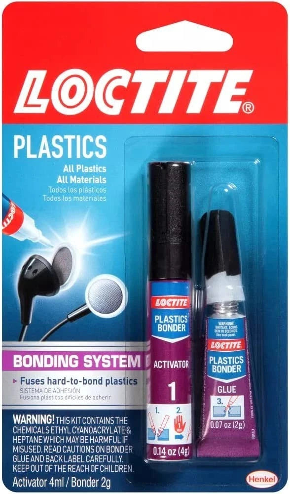 Loctite Super Glue Plastics Bonding System, Activator 0.14 oz. /Glue 0.07 oz.