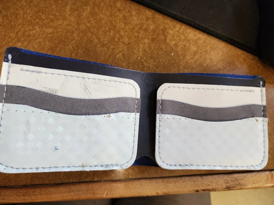 Brians Hockey Gear Wallet Blue  with  White & Grey Interior. HFC