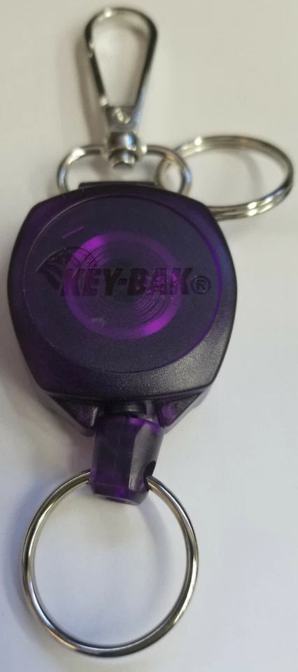 SnapBak Retractable Key Chain W/ 48'' retractable cord Black Blue or Purple NEW