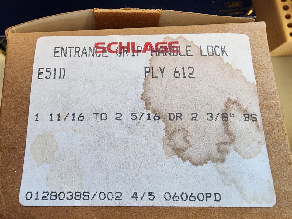Schlage E Series Handleset Waverly x Plymouth 612 NEW