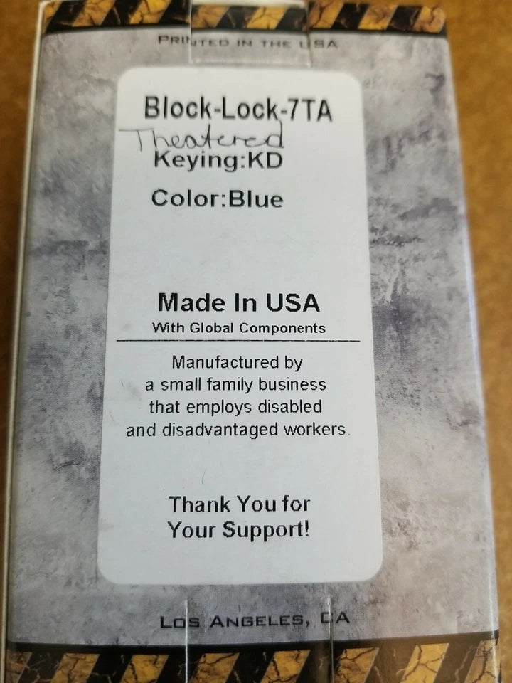 Pacific Lock Block Lock BL17A-600 New Tethered Version