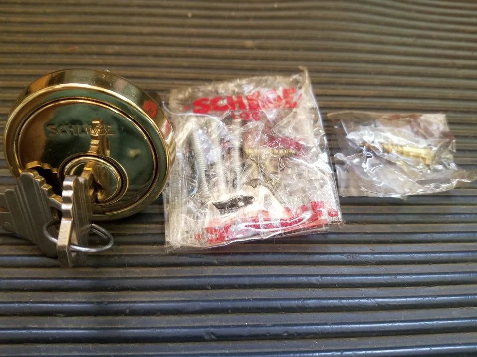 Schlage E Series Handleset Kenwood Design 605 finish New W/ Tulip interior trim
