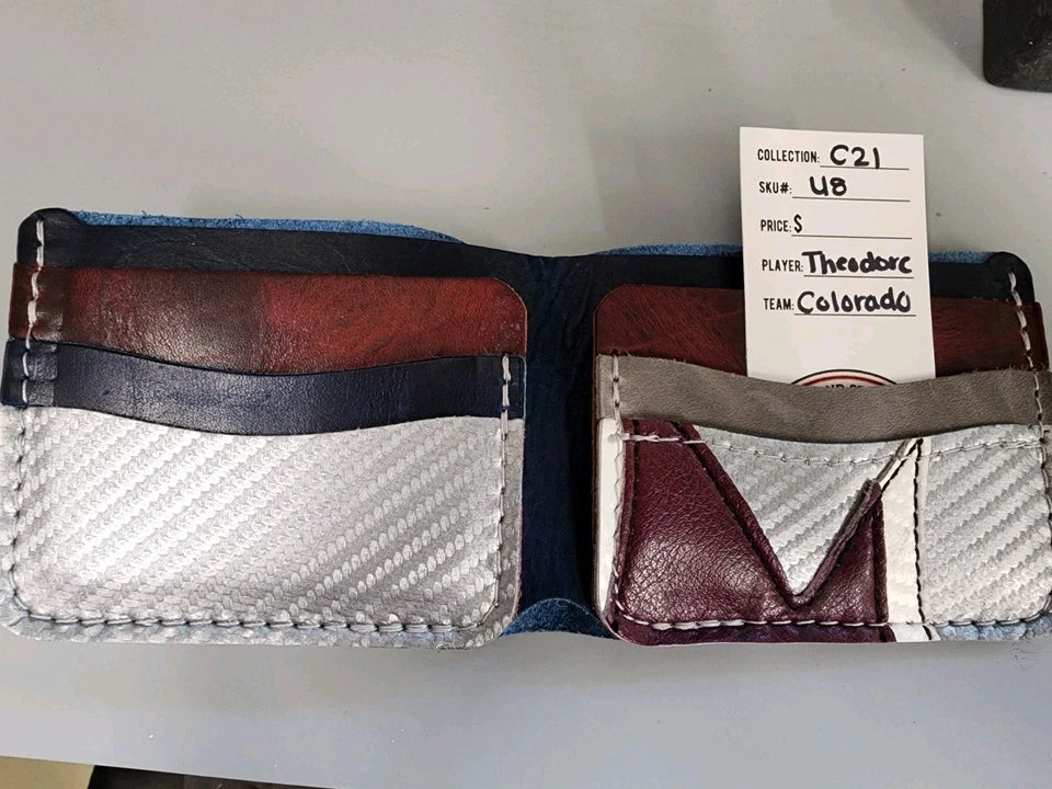 Colorado Avalanche Hockey Gear Wallet Blue Silver Burgundy Interior HFC Theodore