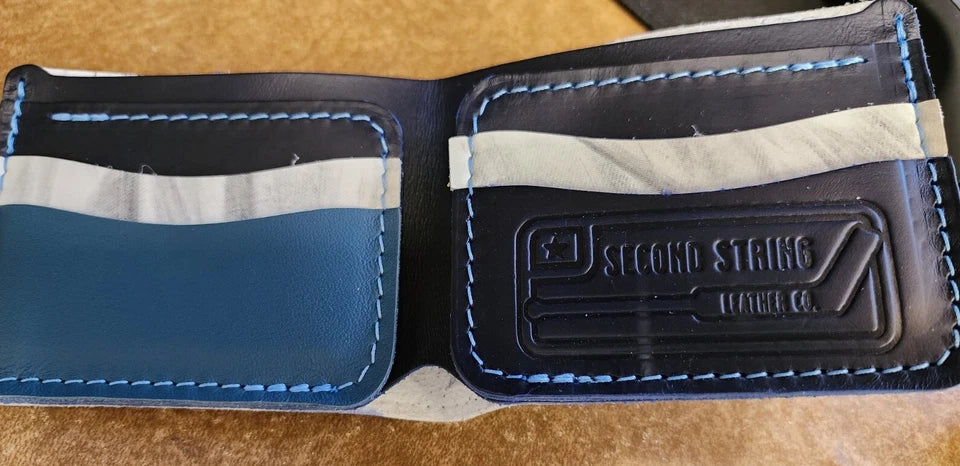 Winnipeg Jets Hockey Gear Wallet White with  Blue & Black Interior. HFC