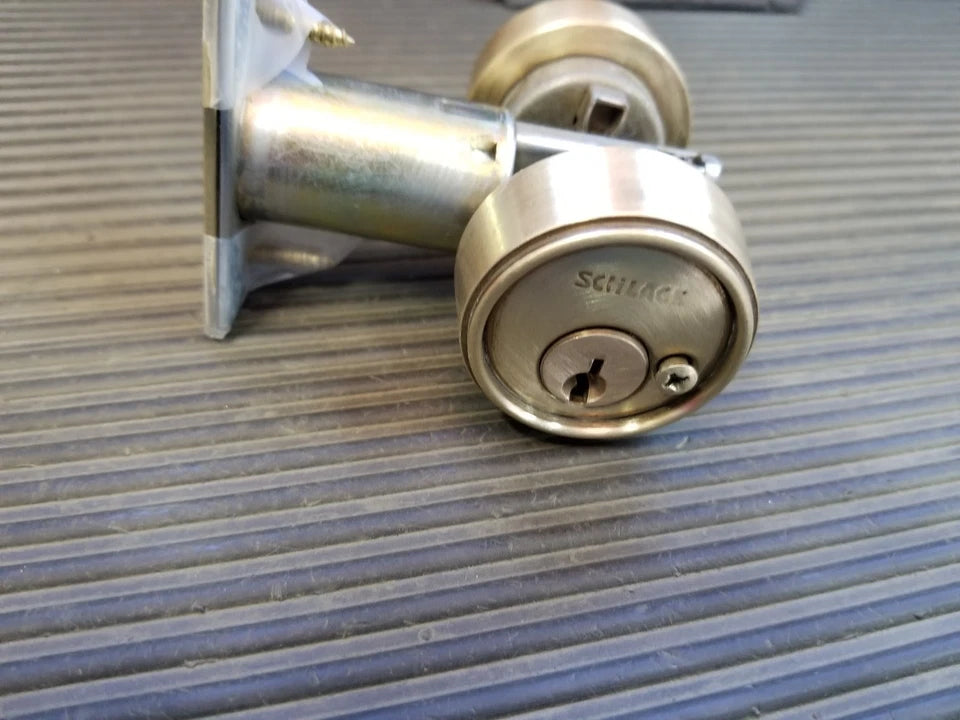 Schlage E Series Handleset Waverly x Plymouth 605 w/ Double Deadbolt