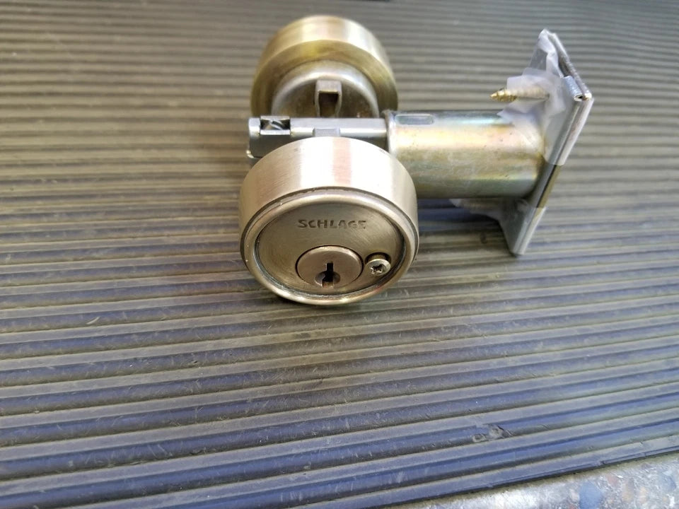 Schlage E Series Handleset Waverly x Plymouth 605 w/ Double Deadbolt
