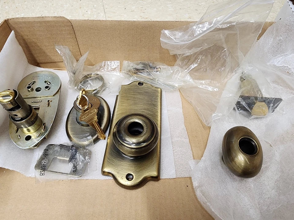 Schlage E Series Handleset Plymouth Design with Knob Trim 609 Finish